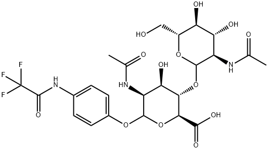 4-trifluoroacetamidophenyl 2-acetamido-4-O-(2-acetamido-2-deoxyglucopyranosyl)-2-deoxymannopyranosiduronic acid 结构式