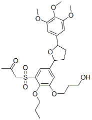 2-(3-((2-oxopropyl)sulfonyl)-4-n-propoxy-5-(3-hydroxypropoxy)phenyl)-5-(3,4,5-trimethoxyphenyl)tetrahydrafuran|