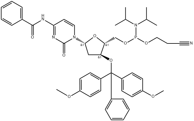 140712-83-0 N-苯甲酰基-5'-O-[(二异丙基氨)-(2-氰基乙氧基)氧磷基]-3'-O-(4,4'-二甲氧基三苯甲基)-2'-脱氧胞啶
