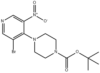 4-(3-溴-5-硝基吡啶-4-基)哌嗪-1-羧酸叔丁酯 结构式