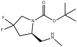 (R)-1-Boc-2-(methylaminomethyl)-4,4-difluoropyrrolidine 结构式