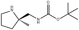 (2R)-2-(Boc-aminomethyl)-2-methylpyrrolidine 结构式