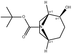 exo-8-Boc-2-hydroxy-8-azabicyclo[3.2.1]octane 化学構造式