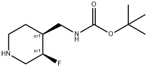 (3S,4R)-Rel-4-(Boc-amino)-3-fluoropiperidine 结构式