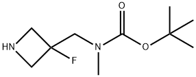 (3-Fluoro-azetidin-3-ylmethyl)-methyl-carbamic acid tert-butyl ester Struktur