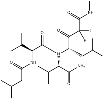isovaleryl-valyl-valyl-4-amino-2,2-difluoro-N,6-dimethyl-3-oxoheptanamide 结构式