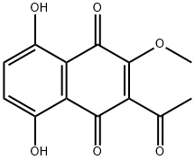2-Acetyl-5,8-dihydroxy-3-methoxy-1,4-naphthoquinone Struktur