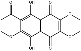 1,4-Naphthoquinone, 2-acetyl-5,8-dihydroxy-3,6,7-trimethoxy- Structure