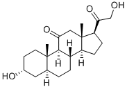 3α,21-ジヒドロキシ-5α-プレグナン-11,20-ジオン 化学構造式