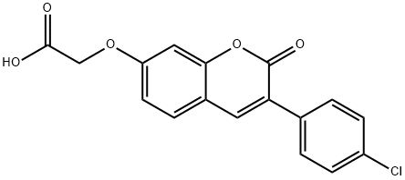 2-[3-(4-氯苯基)-2-氧代-苯并吡喃-7-基]氧基乙酸 结构式