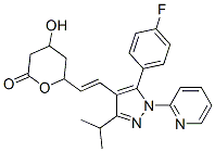 6-(2-(5-(4-fluorophenyl)-3-(1-methylethyl)-1-(2-pyridinyl)-1H-pyrazol-4-yl)ethenyl)tetrahydro-4-hydroxy-2H-pyran-2-one,141117-01-3,结构式