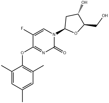 5-FLUORO-O4-(2,4,6-TRIMETHYLPHENYL)-2'-DEOXYURIDINE Struktur