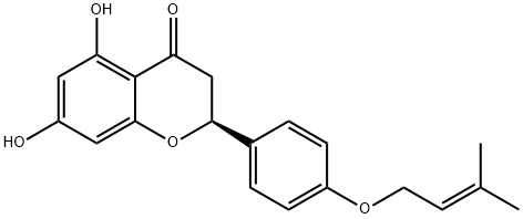 2,3-Dihydro-2α-[4-[(3-methyl-2-butenyl)oxy]phenyl]-5,7-dihydroxy-4H-1-benzopyran-4-one,14117-54-5,结构式