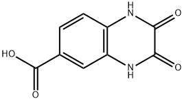 1,2,3,4-テトラヒドロ-2,3-ジオキソ-6-キノキサリンカルボン酸 化学構造式