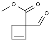 2-Cyclobutene-1-carboxylic acid, 1-formyl-, methyl ester (9CI) Structure