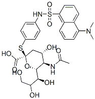 (2S,4S,5R,6R)-5-acetamido-2-[4-[(5-dimethylaminonaphthalen-1-yl)sulfon ylamino]phenyl]sulfanyl-4-hydroxy-6-[(1S,2R)-1,2,3-trihydroxypropyl]ox ane-2-carboxylic acid Structure