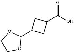 3-(1,3-Dioxolan-2-yl)cyclobutanecarboxylic acid Structure