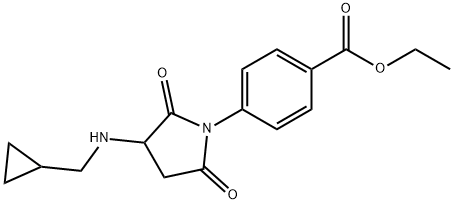 4-{3-[(环丙基甲基)氨基]-2,5-二氧代吡咯烷-1-基}苯甲酸乙酯 结构式