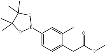 Methyl 2-(2-methyl-4-(4,4,5,5-tetramethyl-1,3,2-dioxaborolan-2-yl)phenyl)acetate Struktur