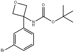 tert-Butyl (3-(3-bromophenyl)oxetan-3-yl)carbamate,1416323-32-4,结构式