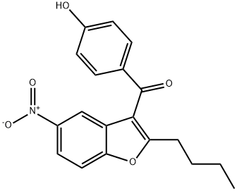 2-丁基-3-(4-羟基苯甲酰基)-5-硝基苯并呋喃, 141645-16-1, 结构式