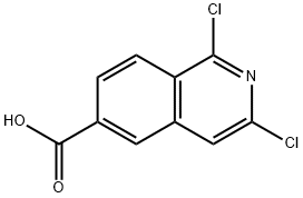 6-Carboxy-1,3-dichloroisoquinoline, 6-Carboxy-1,3-dichloro-2-azanaphthalene Struktur