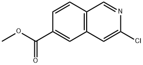 3-Chloro-6-(methoxycarbonyl)isoquinoline, 3-Chloro-6-(methoxycarbonyl)-2-azanaphthalene Struktur