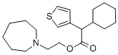 シクロヘキシル(3-チエニル)酢酸2-(ヘキサヒドロ-1H-アゼピン-1-イル)エチル 化学構造式