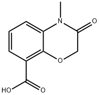 8-Carboxy-3,4-dihydro-4-methyl-3-oxo-2H-1,4-benzoxazine, 3,4-Dihydro-4-methyl-3-oxo-2H-benzo[b][1,4]oxazine-8-carboxylic acid Struktur