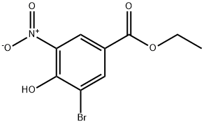 3-溴-4-羟基-5-硝基苯甲酸乙酯,141778-85-0,结构式