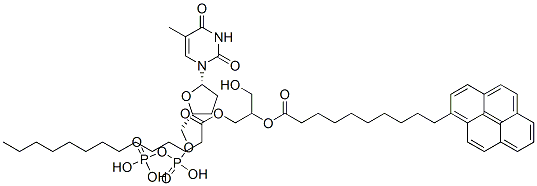 3'-deoxythymidine diphosphate 1-myristoyl-2-(10-pyren-1-yl-decanoyl)glycerol 化学構造式