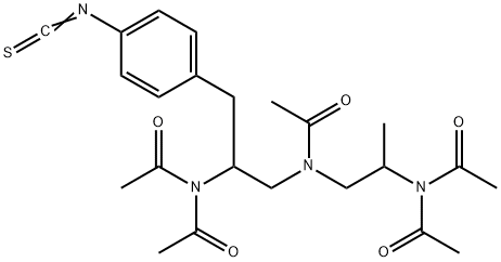 N-[2-(ジアセチルアミノ)-3-(4-イソチオシアナトフェニル)プロピル]-N-[2-(ジアセチルアミノ)プロピル]アセトアミド 化学構造式