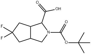 2-Boc-5,5-difluoro-octahydro-cyclopenta-[c]pyrrole-1-carboxylic acid Structure