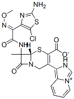 7-(2-(2-amino-5-chlorothiazol-4-yl)-2-methoxyiminoacetamido)-3-(imidazo(1,5-a)-pyridinium-1-yl)methyl-3-cephem-4-carboxylate 结构式