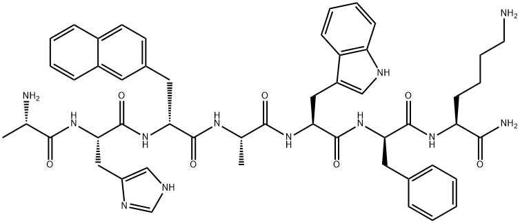 alanyl-histidyl-(2-naphthyl)alanyl-tryptophyl-phenylalanyl-lysinamide Structure
