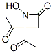 2-Azetidinone, 4,4-diacetyl-1-hydroxy- (9CI) Structure