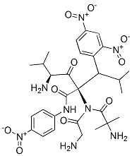 2,4-dinitrophenyl-valyl-2-aminoisobutyryl-glycyl-leucyl-4-nitroanilide Structure
