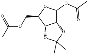 1,5-ジ-O-アセチル-2,3-イソプロピリデン-D-リボース 化学構造式