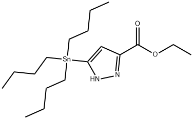 5-三丁基锡烷基-1H-吡唑-3-羧酸乙酯,141998-85-8,结构式