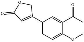 4-(3-ACETYL-4-METHOXYPHENYL)FURAN-2(5H)-ONE, 14201-58-2, 结构式