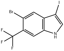 5-Bromo-3-iodo-6-(trifluoromethyl)-1H-indole,1420537-61-6,结构式