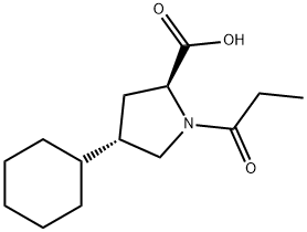 1-(1-オキソプロピル)-(4S)-4-シクロヘキシル-L-プロリン 化学構造式