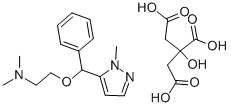 CIZOLIRTINE CITRATE,ETHANAMINE, N,N-DIMETHYL-2-[(1-METHYL-1H-PYRAZOL-5-YL)PHENYLMETHOXY]-, 2-HYDROXY-1,2,3-PROPANETRICARBOXYLATE,142155-44-0,结构式