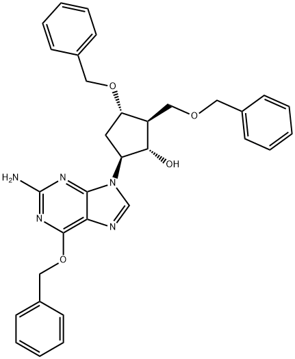 (1S,2S,3S,5S)-5-(2-Amino-6-(benzyloxy)-9H-purin-9-yl)-3-(benzyloxy)-2-(benzyloxymethyl)cyclopentanol