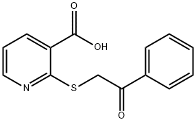 2-[(2-オキソ-2-フェニルエチル)チオ]ニコチン酸 化学構造式