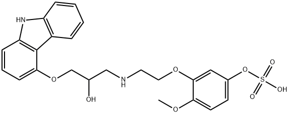 5'-Hydroxyphenyl Carvedilol Sulfate Ammonium Salt,142227-53-0,结构式