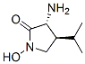 2-Pyrrolidinone,3-amino-1-hydroxy-4-(1-methylethyl)-,trans-(9CI) Structure