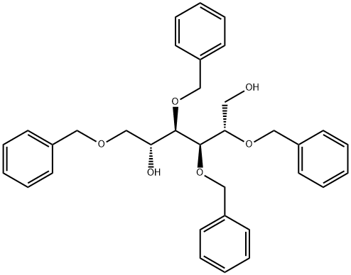 2-O,3-O,4-O,6-O-テトラベンジル-D-グルシトール 化学構造式