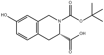 BOC-7-ヒドロキシ-(S)-1,2,3,4-テトラヒドロイソキノリン-3-カルボン酸 化学構造式