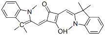 (4E)-3-hydroxy-2-[(Z)-(1,3,3-trimethylindol-2-ylidene)methyl]-4-[(1,3,3-trimethylindol-2-yl)methylidene]cyclobut-2-en-1-one Struktur